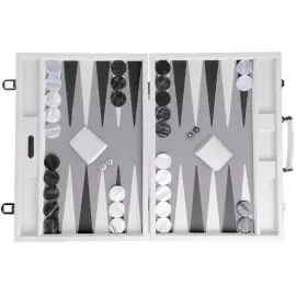 Эксклюзивный набор для игры в нарды "Baptiste" из кожи, белый